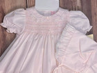 Nwt Petit Ami Pink Smocked Lace 3pc Dress 3 Months Baby Girls   Bonnet 3m