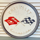 Large 36  Chevrolet Corvette Chevy   Checkered Flag Reproduction Metal Sign