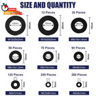 900-piece Nylon Flat Washer Assortment Kit Black Plastic Flat Washers For Bolts