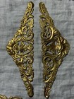 4 Vintage Baroque french Decorative Gold Finished Brass Appliques