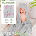 Pink Terry Cotton Hooded Baby Bath Towels Absorbent 33x33 In