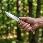 Carbon Steel Bushcraft Camping Knife With Leather Sheath Beavercraft Bsh2