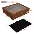 Mooca Jewelry Display Case Tempered-glass Top Small Wooden 2 2  Brown