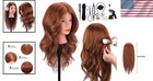 Gifting Ideal 18    Dark Brown Human Hair Training Mannequin Head With Accessories