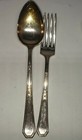 Antique Ww Rogers   Son Silver Plated Flatware  Two Sterling Silver Spoons