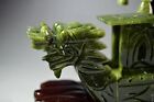 Chinese Hand Carved Jade Dragon Incense Statue Dragon Boat