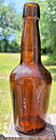 Antique Amber Brown Glass Liquer Beer Bottle Cork Top 8 1 2  Tall