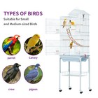 62 In Large Bird Cage Parrot Cage Cockatiel Finch Pet Parakeet Rolling Standcage