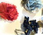 Vintage 940s 1950s Lot Of 10 Fabric Flowers Floral Hat Trim Millinery