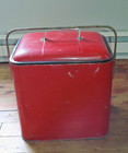Vintage Red Metal Pleasure Chest Ice Cooler With Drain   Bottle Opener
