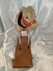 Antique Germany Paper Mache Horse On Wooden Platform Nodder Pull Toy Primitive 