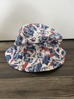 Pbr Bucket Hat White Red Pabst Blue Ribbon Euc Adult Size Summer Beer Brand