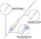 Glass Dip Ink Pen Calligraphy Set - 17 Pcs Kit With Rainbow Crystal Retro Carvin
