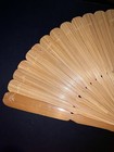 Vintage Asian Bamboo Wood Folding Hand Fan Phillipines