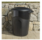 Hyper Tough 32 Gallon Heavy Duty Plastic Garbage Can  Included Lid  Black