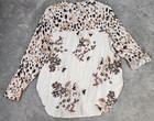Olive Hill Shirt Womens Large Leopard Floral Print Button Up Long Sleeve Blouse