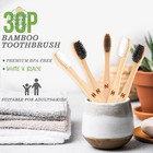 30 Pcs Bamboo Toothbrushes Pack  Bpa Free Medium Soft Bristles Toothbrushes For 