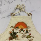 Vintage 70s Tequila Sunrise Quilted Apron Cream Cactus Floral Cocktail Recipe