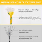 1 2inch Braided Arborist Rope Tree Climbing Rope 150ft Polyester Static Rope For