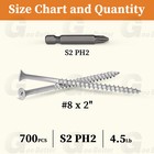  8 X 2  Phillips Bugle Head Exterior Wood deck Screws Self Tapping Fencing Screw