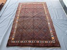 Antique Afghan Baluchi Area Rug 5x7 Brown Handmade Persian Style Oriental Carpet