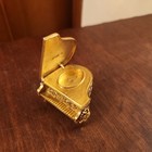 Vintage Gold Filigree Ornate Metal Piano Lidded  Solid Avon Perfume Holder Small