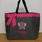 Cute Elephant Girl Personalized Baby Diaper Bag Tote Monogrammed 