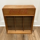 1980s Coca Cola Wooden Cassette Tape Holder W Sliding Top Compartment