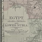 Antique 1888 Map Of Egypt  Arabia Petraea   Nubia 14   x11   