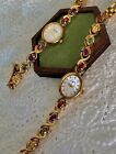 Women   s Gold And Rainbow Crystal Vintage Style Oval Watch Gift