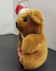 Vintage 1987 Applause Christmas Brown 4  Plush Teddy Bear With Package Ornament