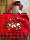 Walt Disney World Mickey   Minnie Mouse Christmas Holiday Tote Bag Nwt