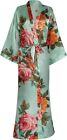 Women s Long Floral Satin Kimono Robes Bridal Dressing Gown Wedding Bridesmaid N