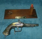 Vintage Antique Pistol Lighter With Wood Display Stand