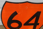 1 Vintage 64 Shield Road Sign - Aluminum Reflective 24  X 24   5