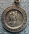 Vintage Saint Christopher Medal key Chain Inscribed    to Es From Bishop Choi   