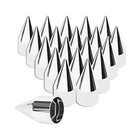 33mm X Spike Lug Nuts Covers Push On abs Chrome Plastic Caps 20 4 1 4  Chromed
