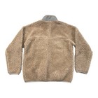 Vintage 90s Rare Patagonia Oatmeal Deep Pile Fleece Zip Jacket Kids Large Beige