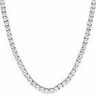 Real 925 Sterling Silver 3mm 4mm 5mm Round Cut Cz Tennis Chain Necklace 16-30  