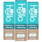Hello Antiplaque   Whitening Fluoride Free Toothpaste Peppermint 3 Pack 5oz Tube
