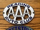 Vintage Aaa License Plate Toppers Grill Badges California Pennsylvania 