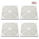 4-pack 120mm White Square Plastic Dust Filter Covers For Pc And Server Case Fans