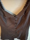 Reformation Viola Linen Top Black Sleeveless Blouse Sweetheart Neck Choose Size