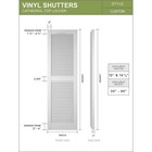 Mid-america Vinyl Cathedral Top Center Louver Shutter 14 5 wx39 h  Tuxedo Gre   