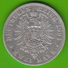 Coin Mark Silver Reuss Younger Line 2 Mark 1884 Scarce Very Fine Nswleipzig
