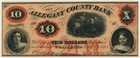 1861 Allegany County Bank Cumberland Maryland Md  10 Obsolete Note Pcgs Au 58