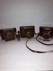 Lot Of 3 Vintage Brown Leather Camera Cases    look   