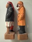 Vintage Nautical Folk Art Hand Carved Wooden Sailor Seaman And Drunken Sailor