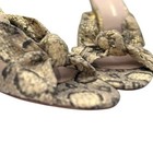 Loeffler Randall Coco Knot Mule Sandals 8 5 Champagne Graphite Snakeskin Heels