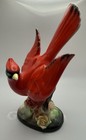 Vintage Ceramic Red Cardinal Bird Figurine On Branch